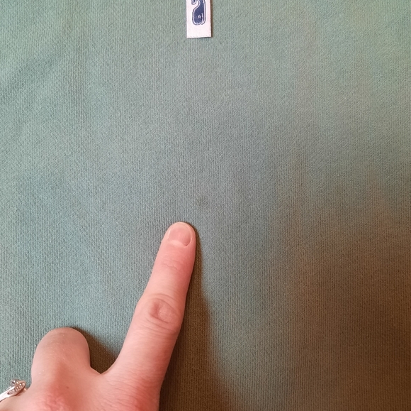 Vineyard Vines Sweater Large Green and Navy Quarter Zip Beach Preppy Nautical - Picture 11 of 12